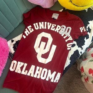 Y2K PINK Oklahoma University OU Embroidered Graphic Tee